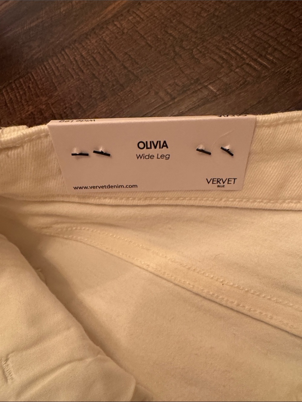 Velvet Cream Wide-Leg Drawstring Pants - Picture 3 of 5
